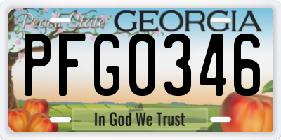 GA license plate PFG0346