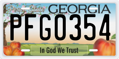 GA license plate PFG0354