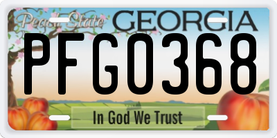 GA license plate PFG0368