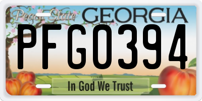 GA license plate PFG0394