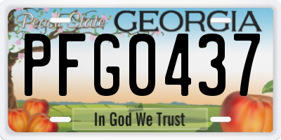 GA license plate PFG0437