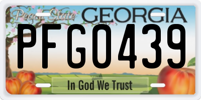 GA license plate PFG0439
