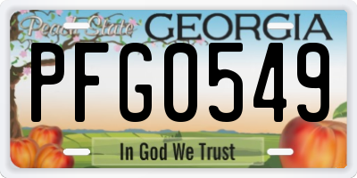 GA license plate PFG0549