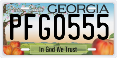 GA license plate PFG0555