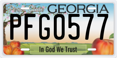 GA license plate PFG0577