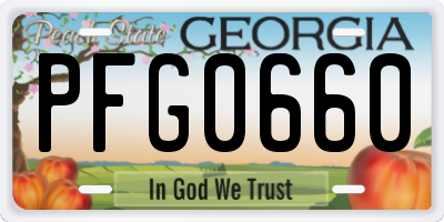 GA license plate PFG0660