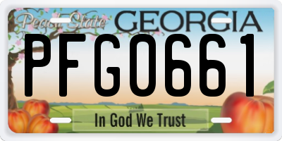GA license plate PFG0661