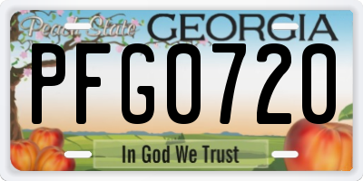 GA license plate PFG0720