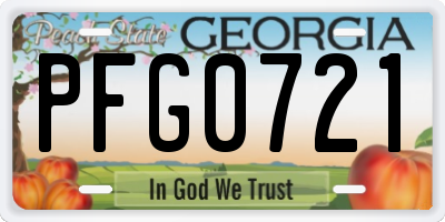 GA license plate PFG0721