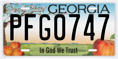 GA license plate PFG0747