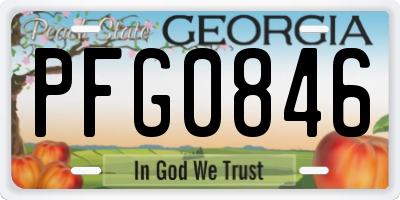 GA license plate PFG0846