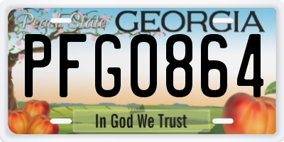 GA license plate PFG0864
