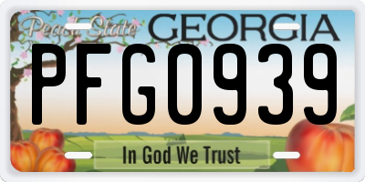 GA license plate PFG0939