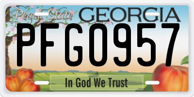 GA license plate PFG0957