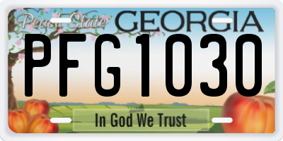 GA license plate PFG1030
