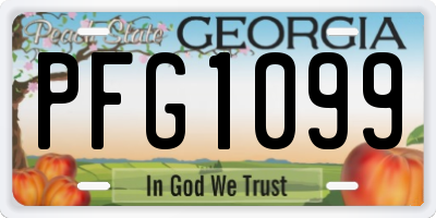 GA license plate PFG1099