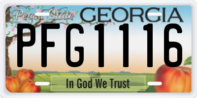 GA license plate PFG1116