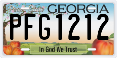 GA license plate PFG1212