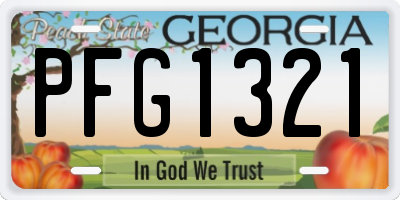 GA license plate PFG1321