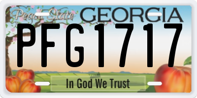 GA license plate PFG1717