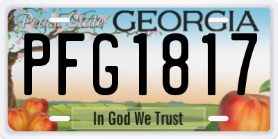 GA license plate PFG1817
