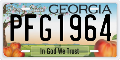 GA license plate PFG1964