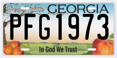 GA license plate PFG1973