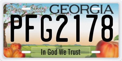 GA license plate PFG2178