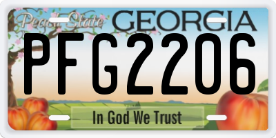 GA license plate PFG2206