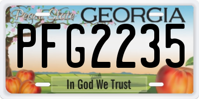 GA license plate PFG2235