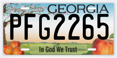 GA license plate PFG2265