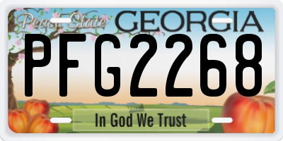 GA license plate PFG2268