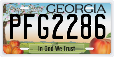 GA license plate PFG2286