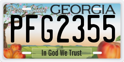 GA license plate PFG2355