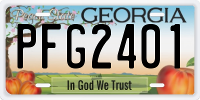 GA license plate PFG2401