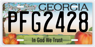 GA license plate PFG2428