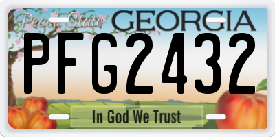GA license plate PFG2432