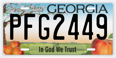 GA license plate PFG2449