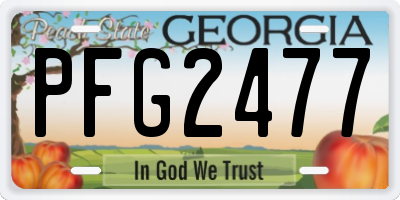 GA license plate PFG2477