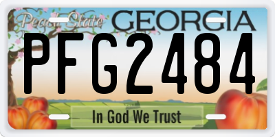 GA license plate PFG2484