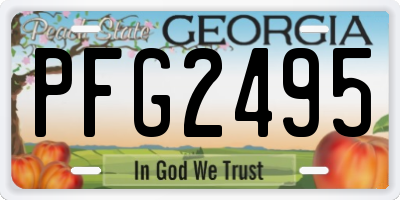 GA license plate PFG2495