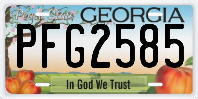 GA license plate PFG2585