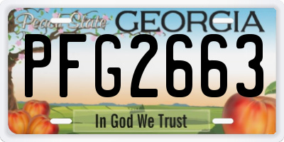 GA license plate PFG2663