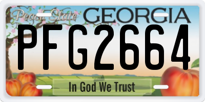 GA license plate PFG2664