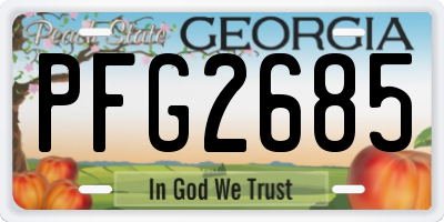 GA license plate PFG2685