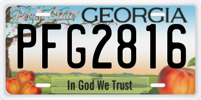 GA license plate PFG2816