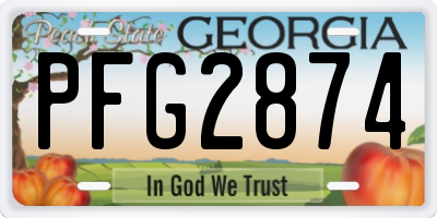 GA license plate PFG2874