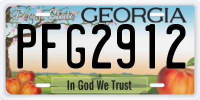 GA license plate PFG2912