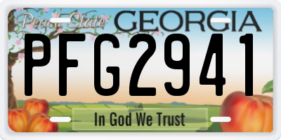 GA license plate PFG2941