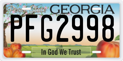 GA license plate PFG2998